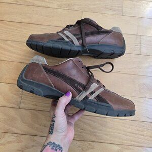 vintage Y2K | London Underground brown leather square toe sneakers | MENS 12